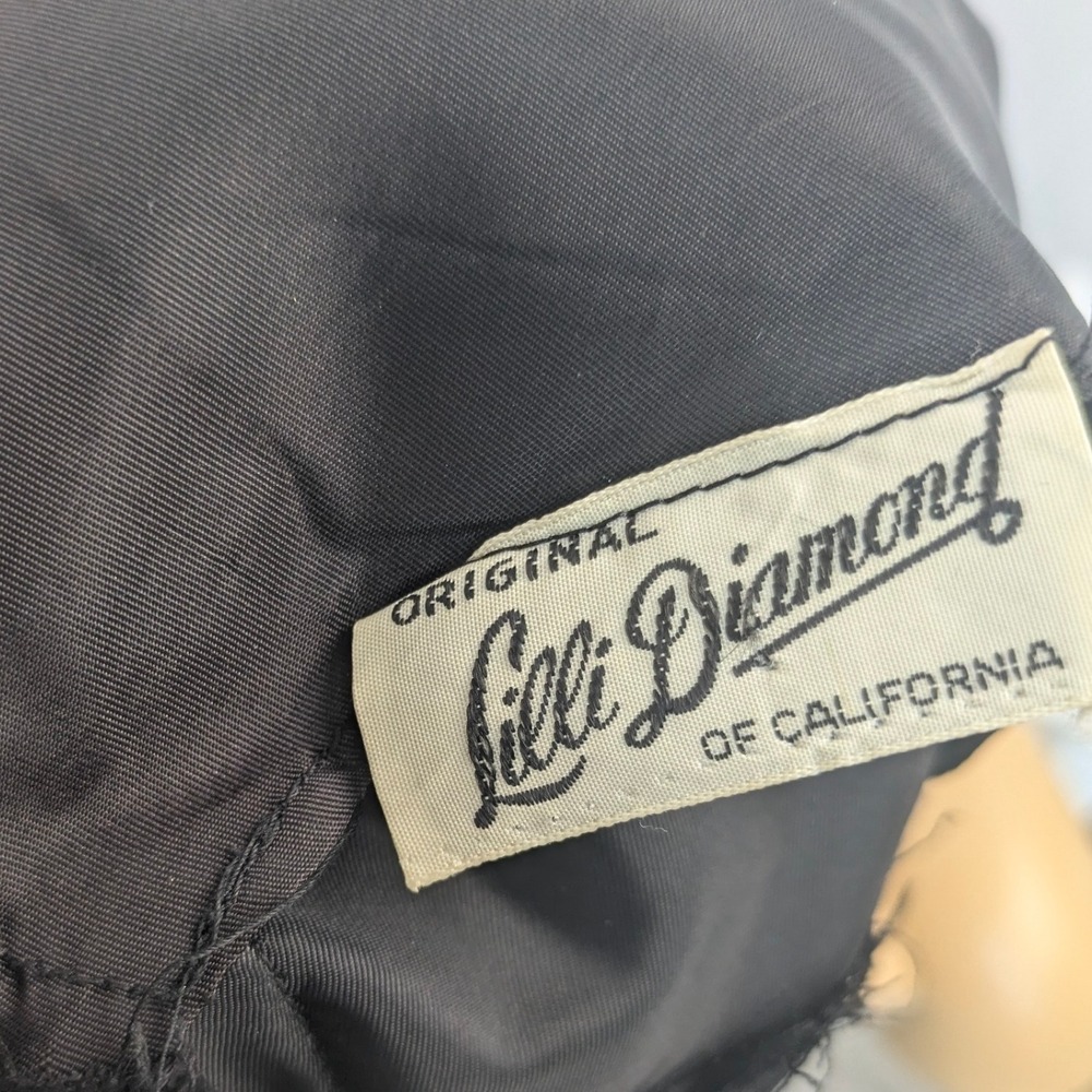 Vintage 1960s Lilli Diamond Black Fringe Sheath Wiggle Party Dress - Picture 9 of 10